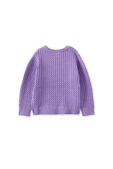 Milky - Lilac Cable Knit Baby Jumper
